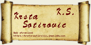 Krsta Sotirović vizit kartica